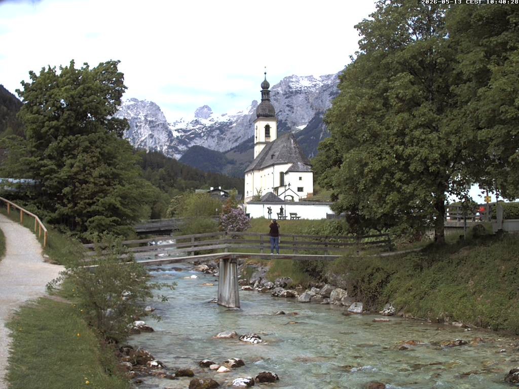 Archiv Foto Webcam Malerwinkel in Ramsau bei Berchtesgaden - Ortskirche St. Sebastian