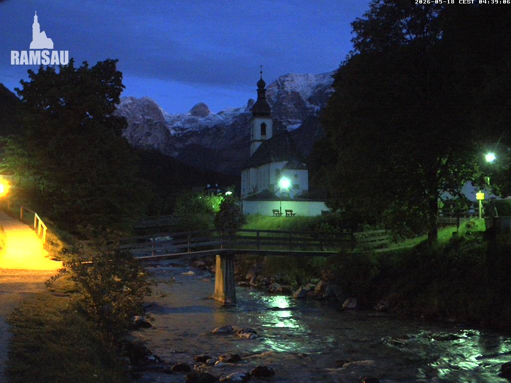 Archiv Foto Webcam Malerwinkel in Ramsau bei Berchtesgaden - Ortskirche St. Sebastian