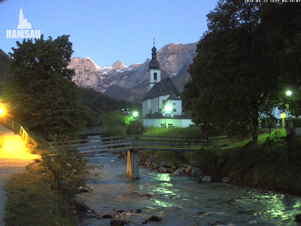 Archiv Foto Webcam Malerwinkel in Ramsau bei Berchtesgaden - Ortskirche St. Sebastian