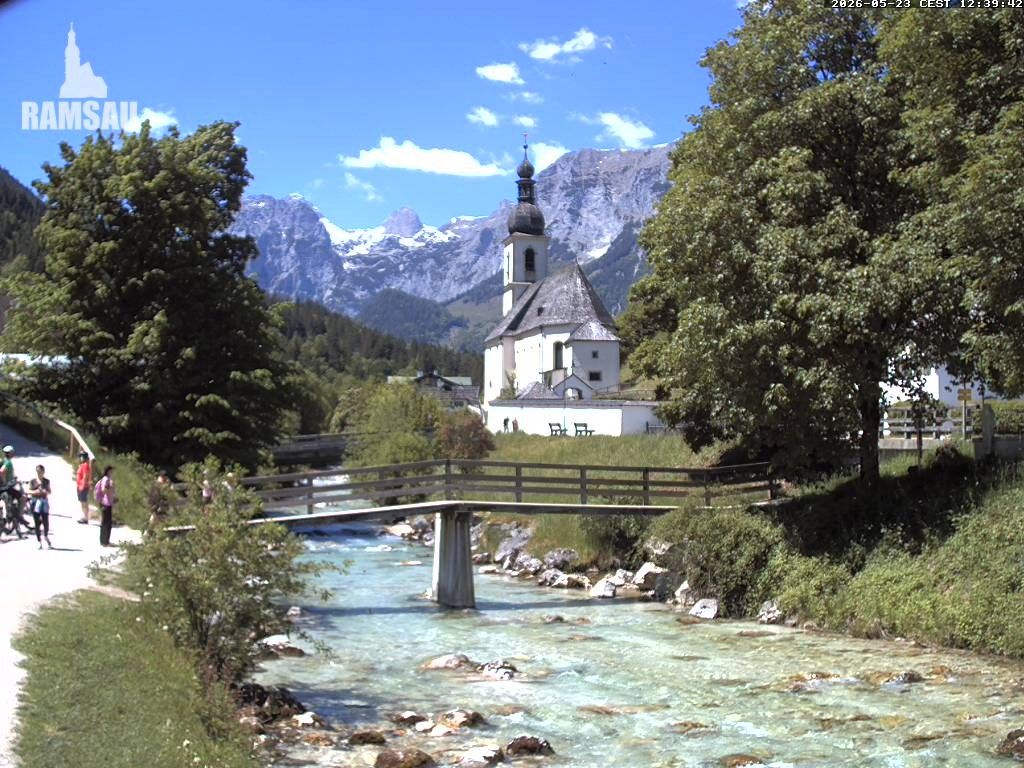 Archiv Foto Webcam Malerwinkel in Ramsau bei Berchtesgaden - Ortskirche St. Sebastian