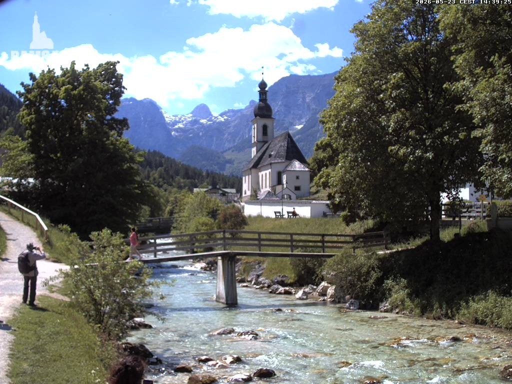 Archiv Foto Webcam Malerwinkel in Ramsau bei Berchtesgaden - Ortskirche St. Sebastian