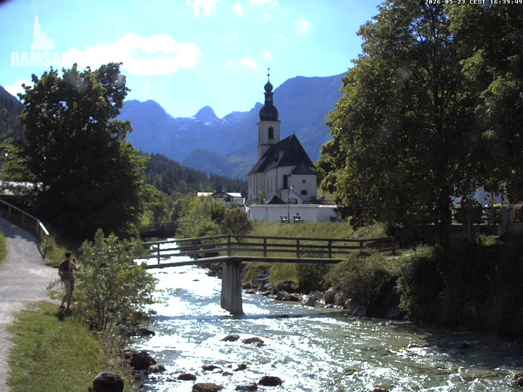 Archiv Foto Webcam Malerwinkel in Ramsau bei Berchtesgaden - Ortskirche St. Sebastian