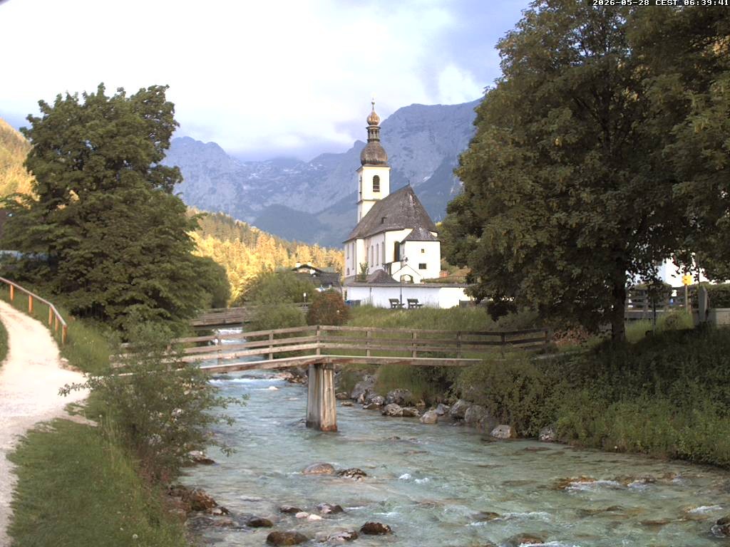 Archived image Webcam Ramsau - Berchtesgaden - St. Sebastian Church