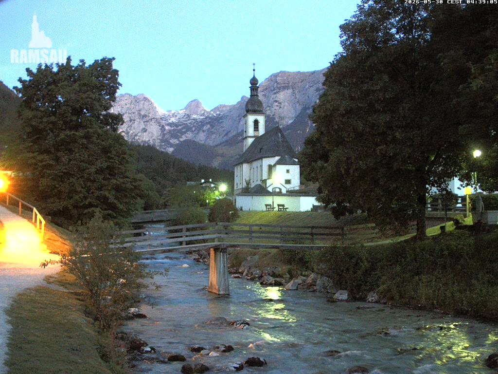 Archiv Foto Webcam Malerwinkel in Ramsau bei Berchtesgaden - Ortskirche St. Sebastian