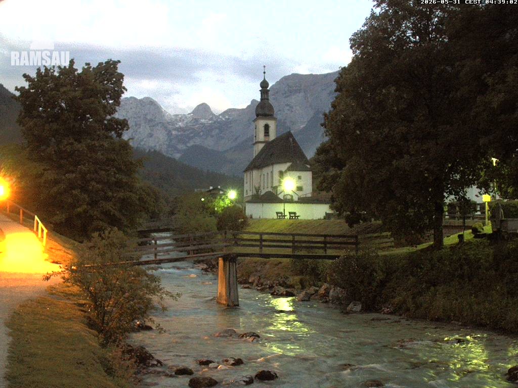 Archiv Foto Webcam Malerwinkel in Ramsau bei Berchtesgaden - Ortskirche St. Sebastian