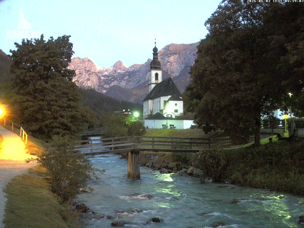 Archiv Foto Webcam Malerwinkel in Ramsau bei Berchtesgaden - Ortskirche St. Sebastian