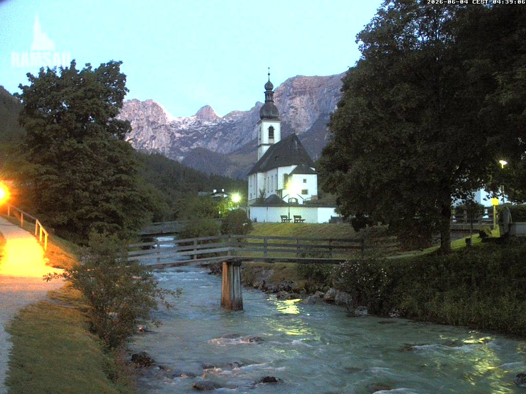 Archiv Foto Webcam Malerwinkel in Ramsau bei Berchtesgaden - Ortskirche St. Sebastian