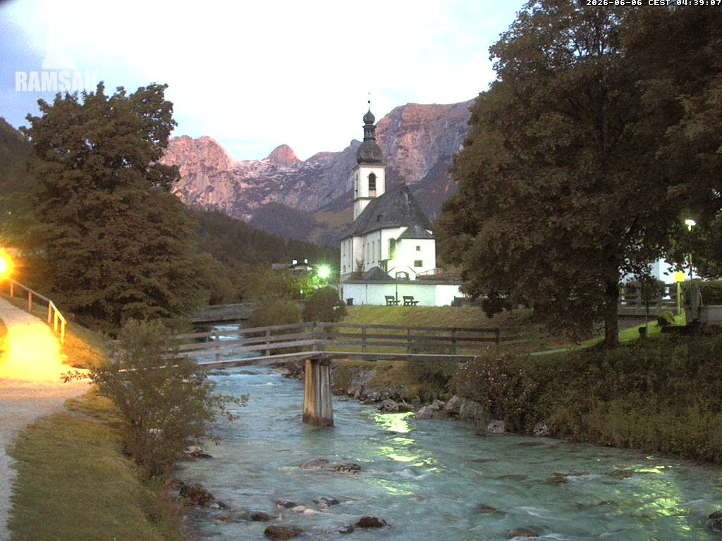 Archiv Foto Webcam Malerwinkel in Ramsau bei Berchtesgaden - Ortskirche St. Sebastian
