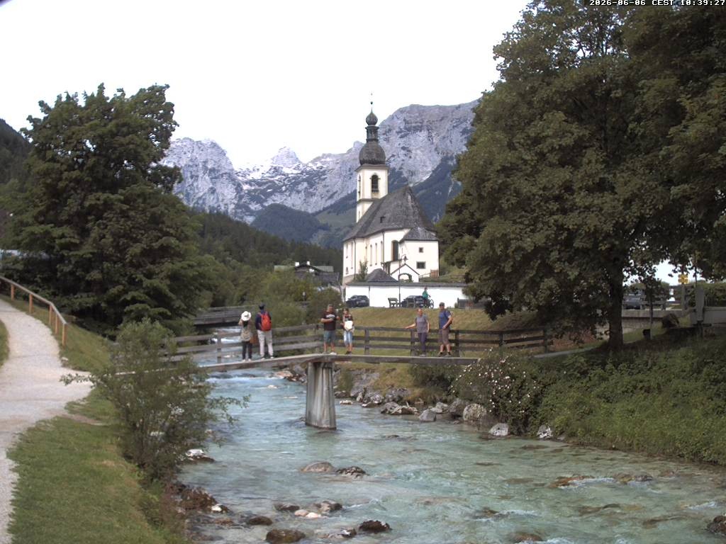 Archiv Foto Webcam Malerwinkel in Ramsau bei Berchtesgaden - Ortskirche St. Sebastian
