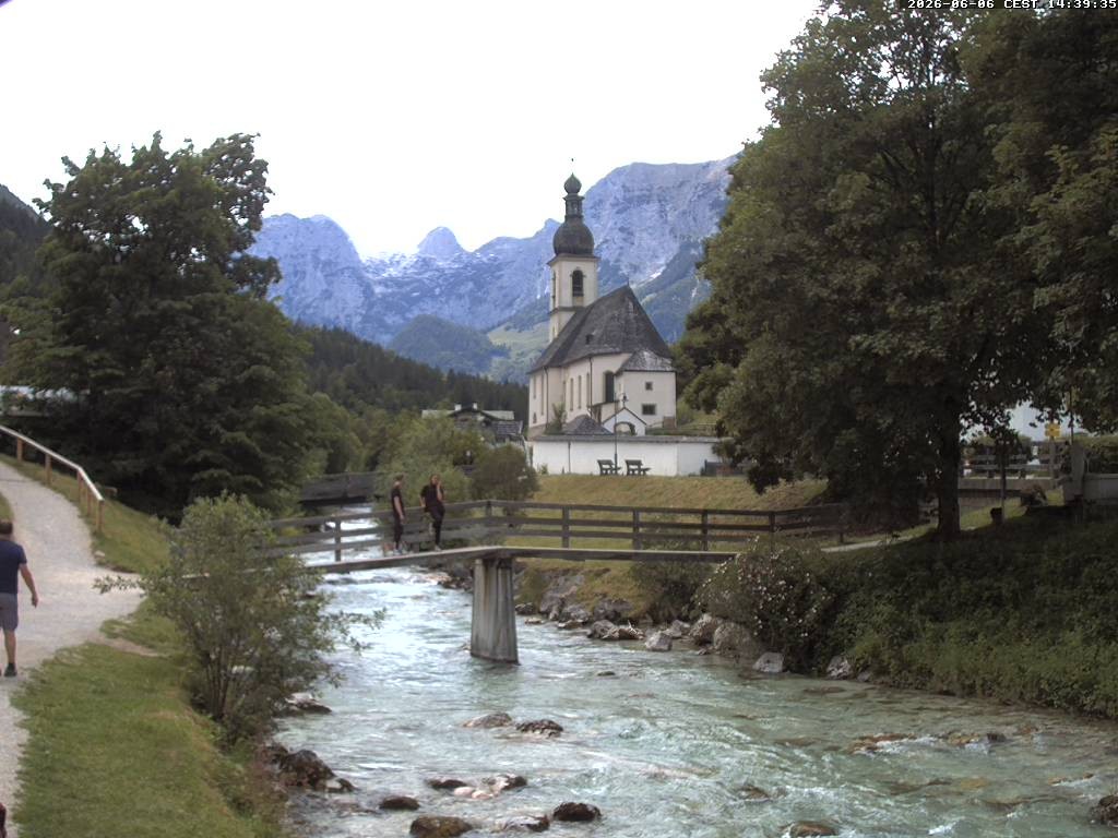 Archiv Foto Webcam Malerwinkel in Ramsau bei Berchtesgaden - Ortskirche St. Sebastian