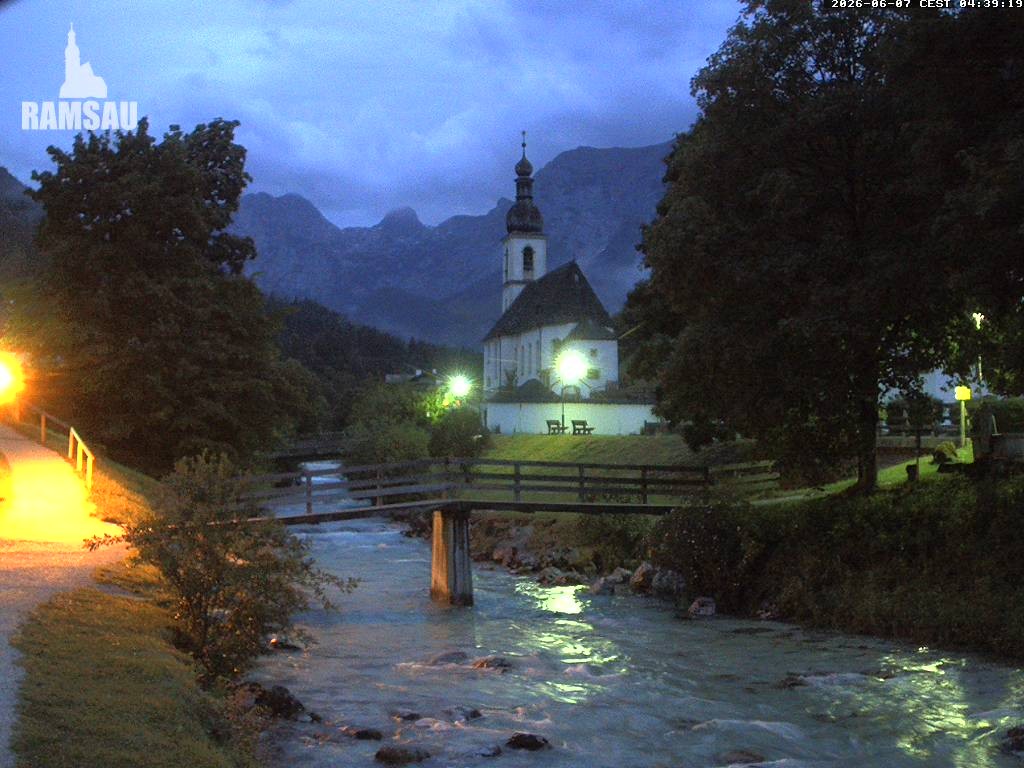 Archiv Foto Webcam Malerwinkel in Ramsau bei Berchtesgaden - Ortskirche St. Sebastian