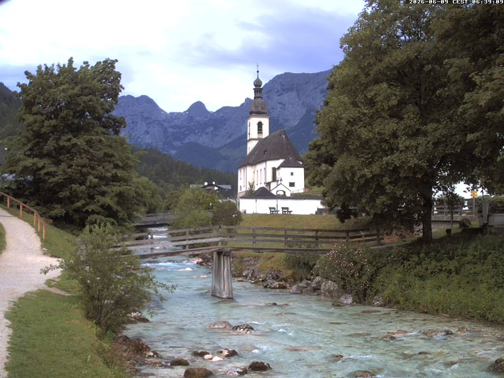 Archived image Webcam Ramsau - Berchtesgaden - St. Sebastian Church