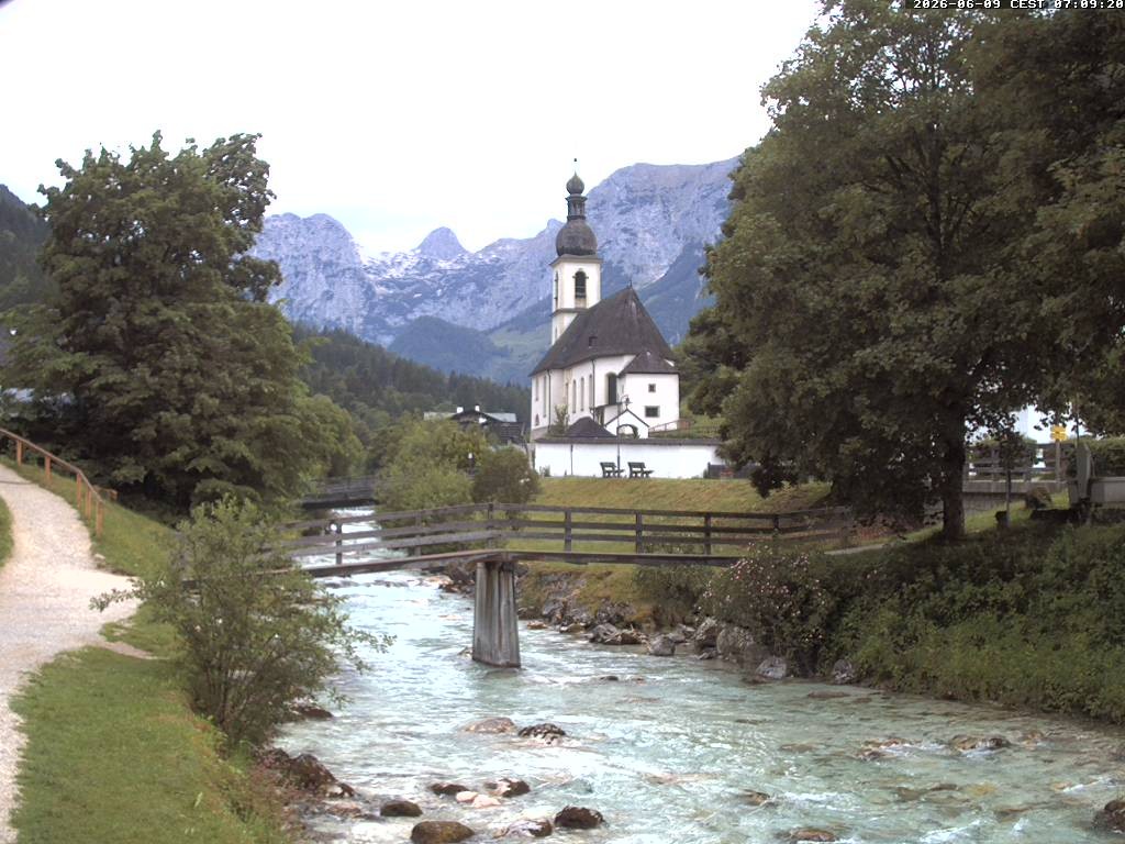 Archived image Webcam Ramsau - Berchtesgaden - St. Sebastian Church