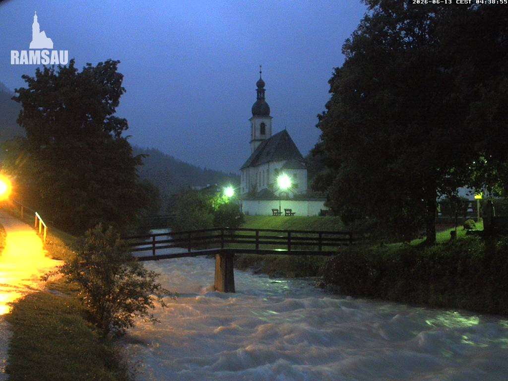 Archiv Foto Webcam Malerwinkel in Ramsau bei Berchtesgaden - Ortskirche St. Sebastian