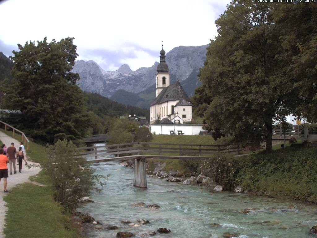 Archiv Foto Webcam Malerwinkel in Ramsau bei Berchtesgaden - Ortskirche St. Sebastian