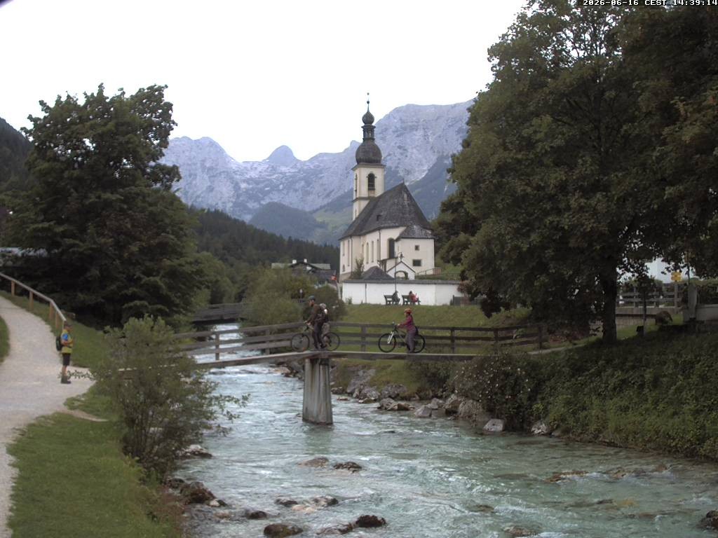 Archiv Foto Webcam Malerwinkel in Ramsau bei Berchtesgaden - Ortskirche St. Sebastian