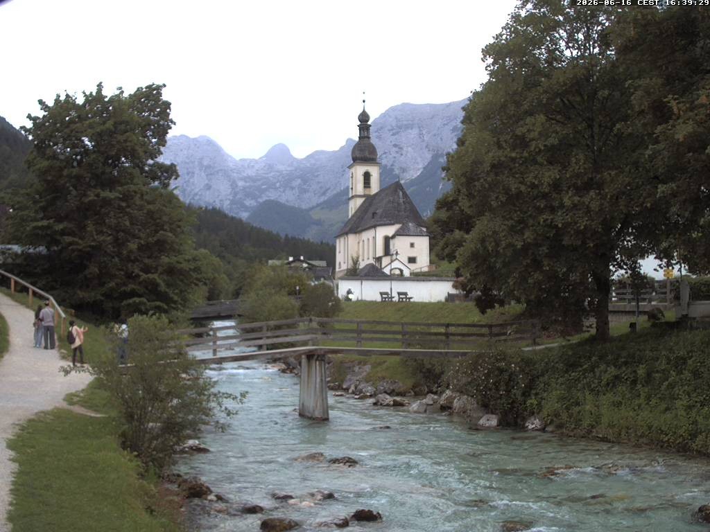 Archiv Foto Webcam Malerwinkel in Ramsau bei Berchtesgaden - Ortskirche St. Sebastian