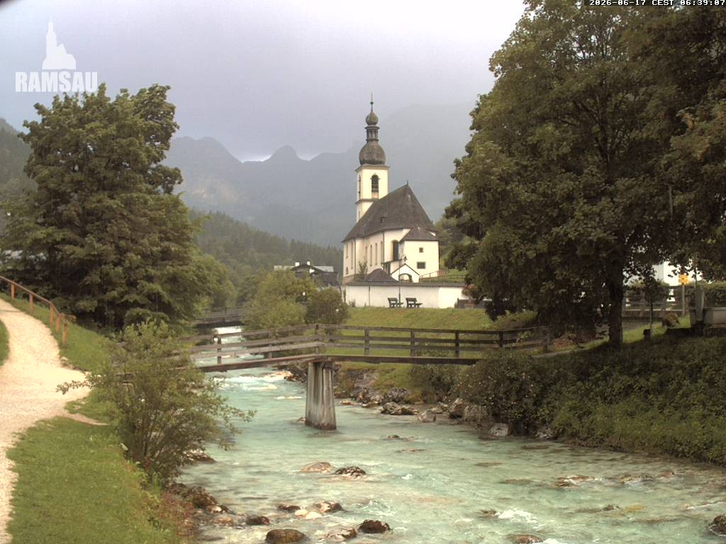 Archiv Foto Webcam Malerwinkel in Ramsau bei Berchtesgaden - Ortskirche St. Sebastian