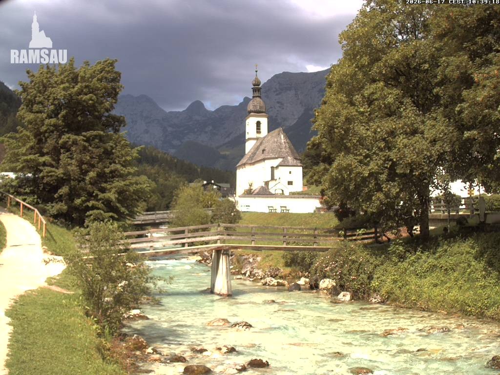 Archiv Foto Webcam Malerwinkel in Ramsau bei Berchtesgaden - Ortskirche St. Sebastian