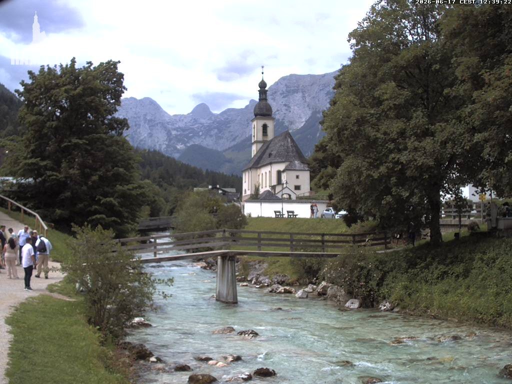Archiv Foto Webcam Malerwinkel in Ramsau bei Berchtesgaden - Ortskirche St. Sebastian