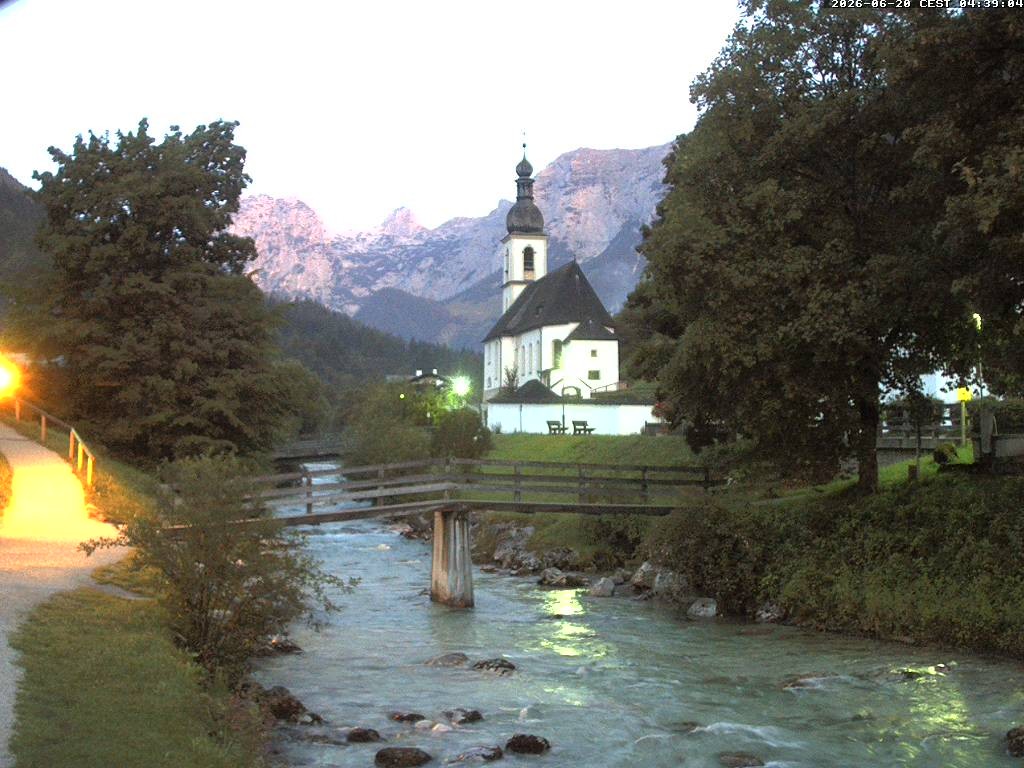 Archiv Foto Webcam Malerwinkel in Ramsau bei Berchtesgaden - Ortskirche St. Sebastian