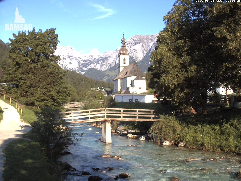 Archived image Webcam Ramsau - Berchtesgaden - St. Sebastian Church