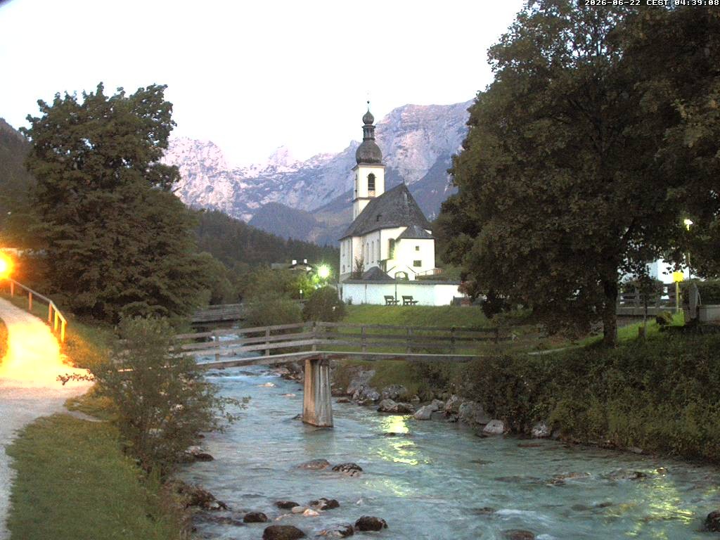 Archiv Foto Webcam Malerwinkel in Ramsau bei Berchtesgaden - Ortskirche St. Sebastian