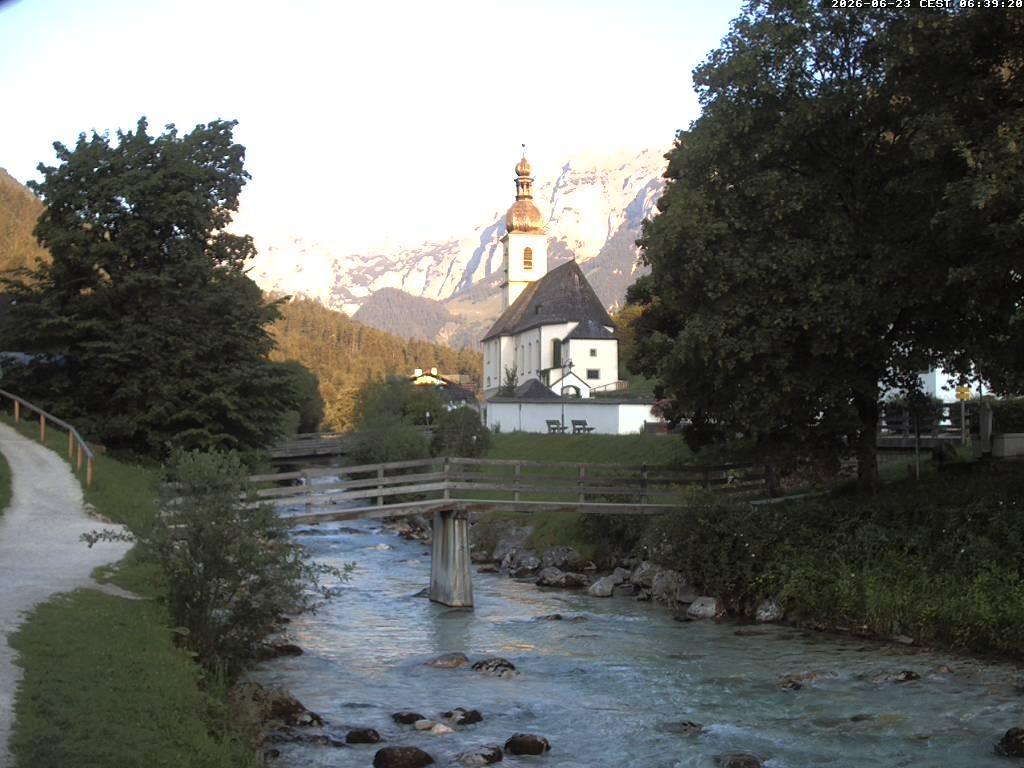 Archived image Webcam Ramsau - Berchtesgaden - St. Sebastian Church