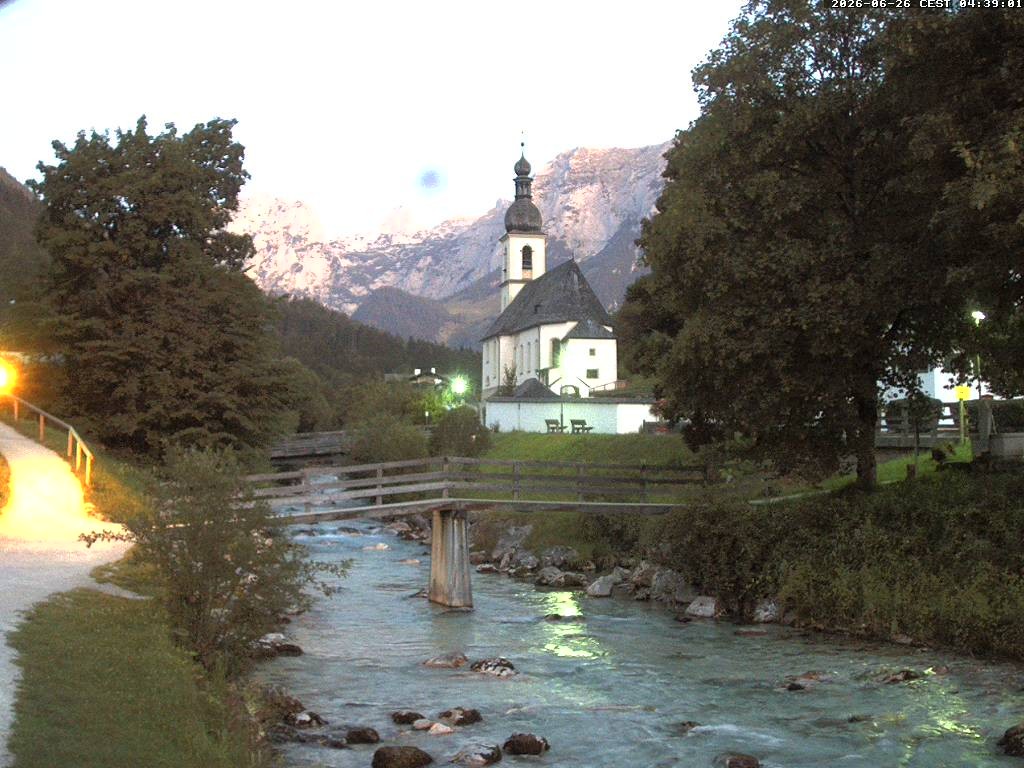 Archiv Foto Webcam Malerwinkel in Ramsau bei Berchtesgaden - Ortskirche St. Sebastian