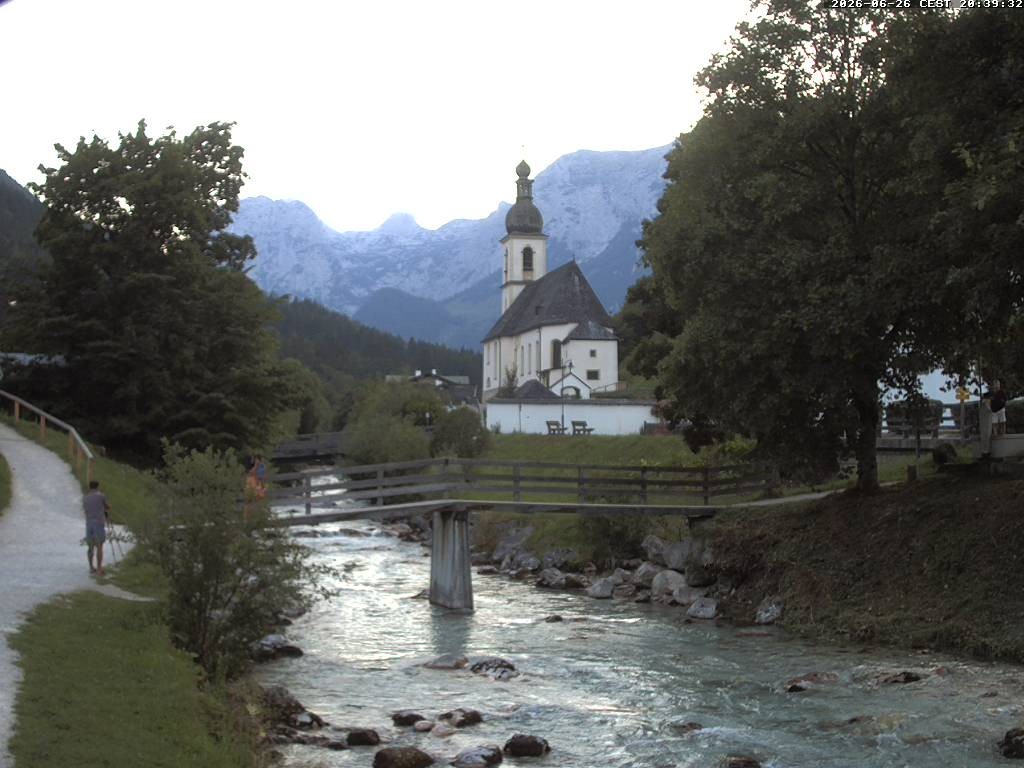 Archiv Foto Webcam Malerwinkel in Ramsau bei Berchtesgaden - Ortskirche St. Sebastian