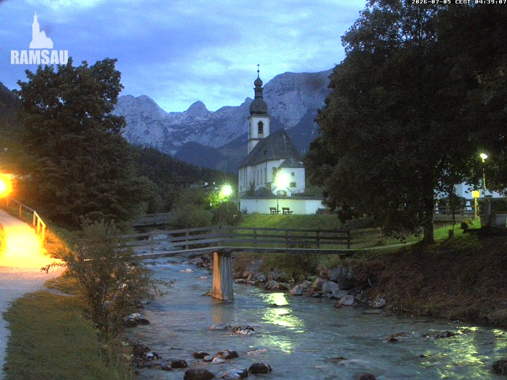 Archiv Foto Webcam Malerwinkel in Ramsau bei Berchtesgaden - Ortskirche St. Sebastian