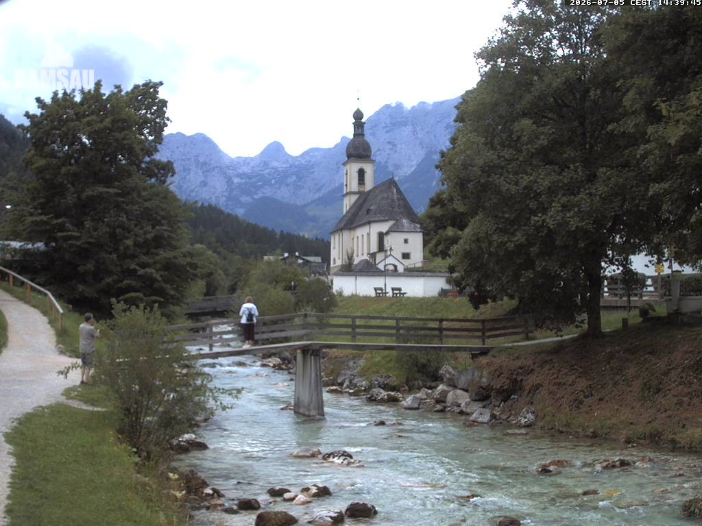Archiv Foto Webcam Malerwinkel in Ramsau bei Berchtesgaden - Ortskirche St. Sebastian