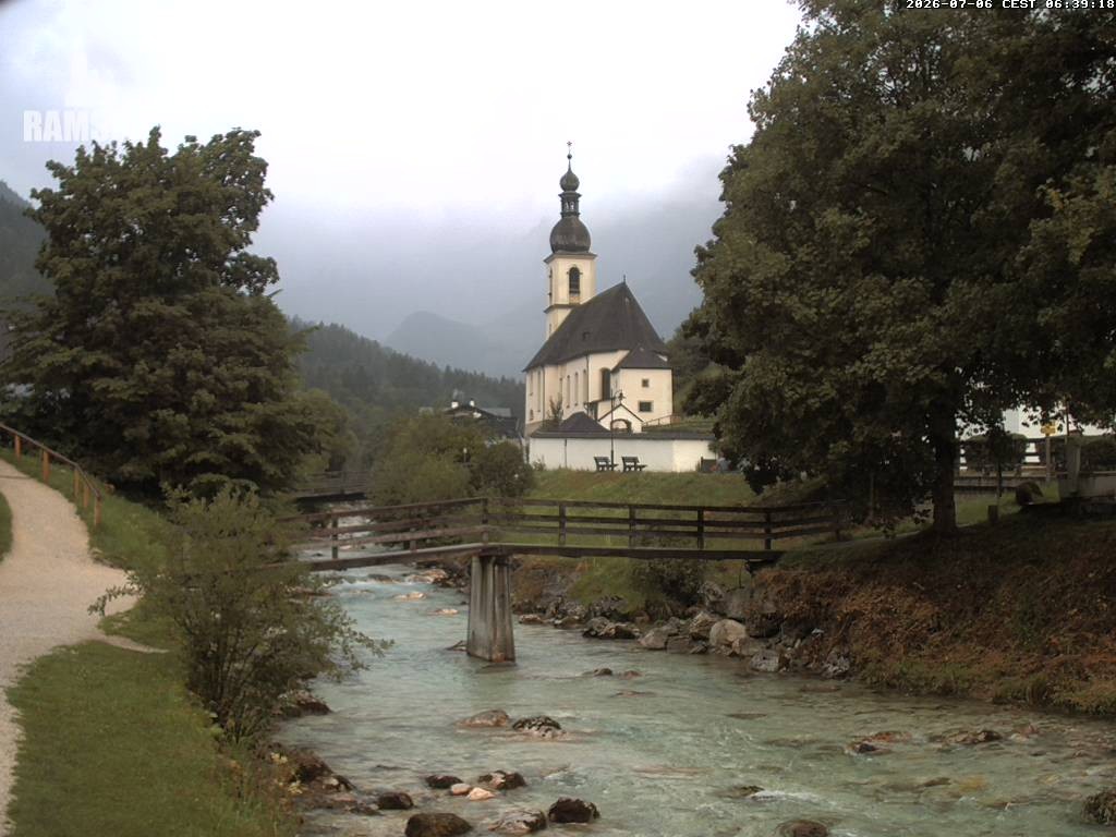 Archived image Webcam Ramsau - Berchtesgaden - St. Sebastian Church