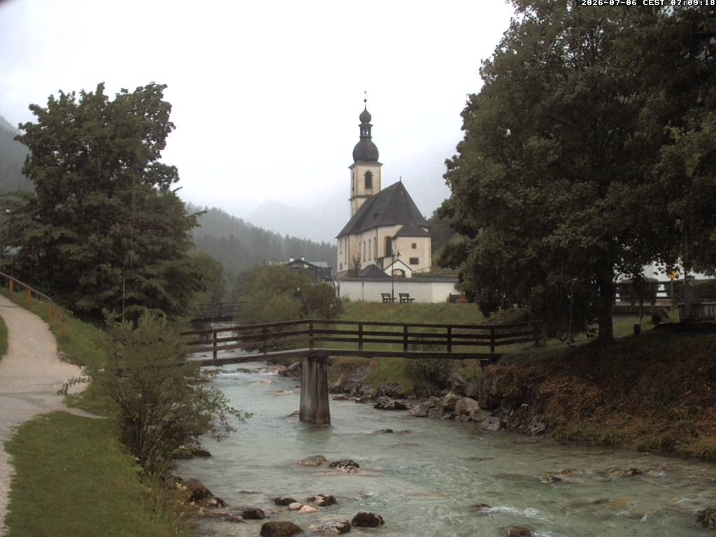 Archived image Webcam Ramsau - Berchtesgaden - St. Sebastian Church