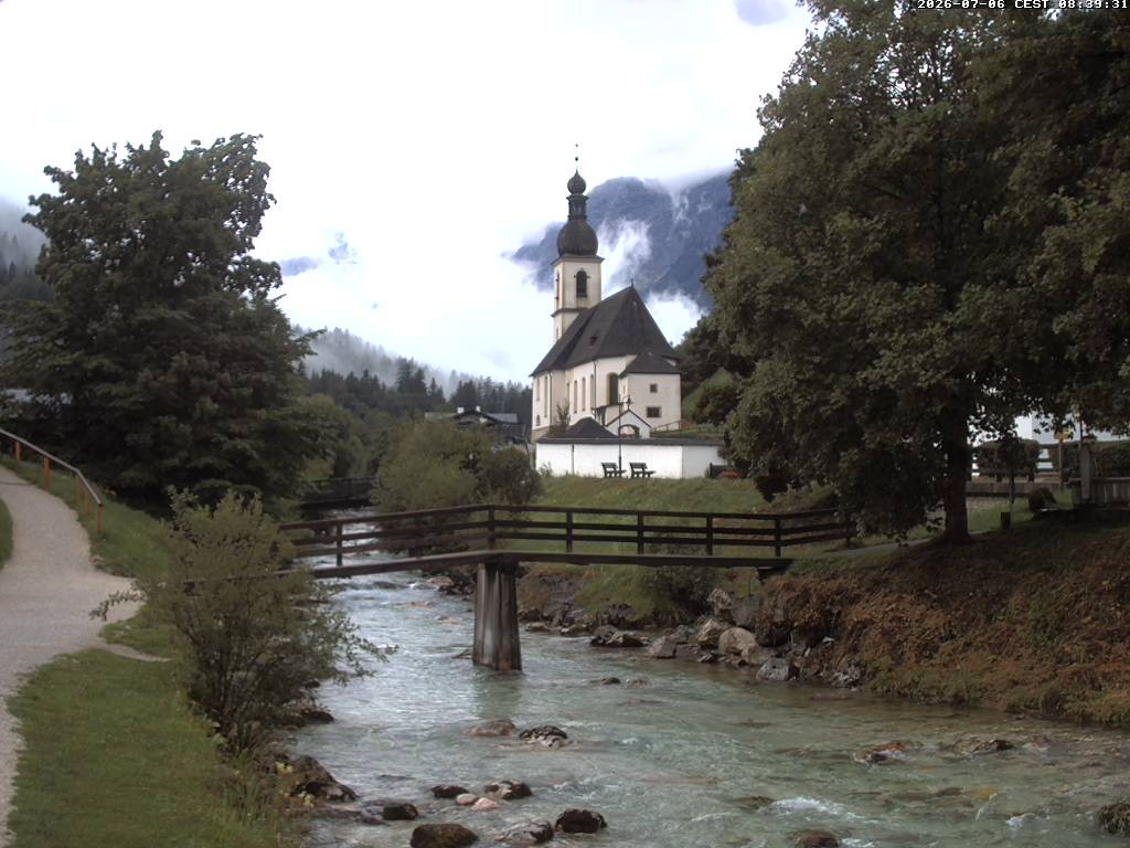 Archived image Webcam Ramsau - Berchtesgaden - St. Sebastian Church