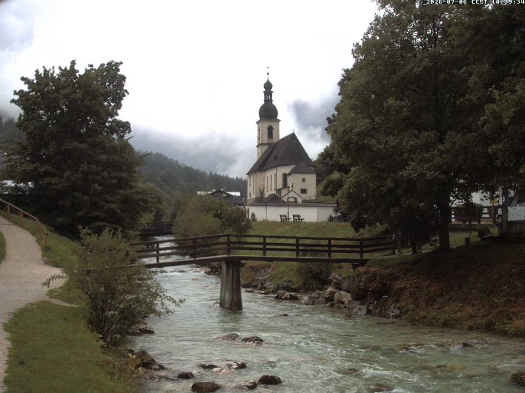 Archived image Webcam Ramsau - Berchtesgaden - St. Sebastian Church