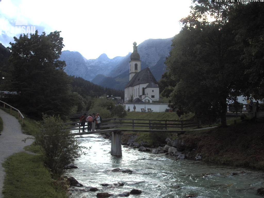 Archiv Foto Webcam Malerwinkel in Ramsau bei Berchtesgaden - Ortskirche St. Sebastian