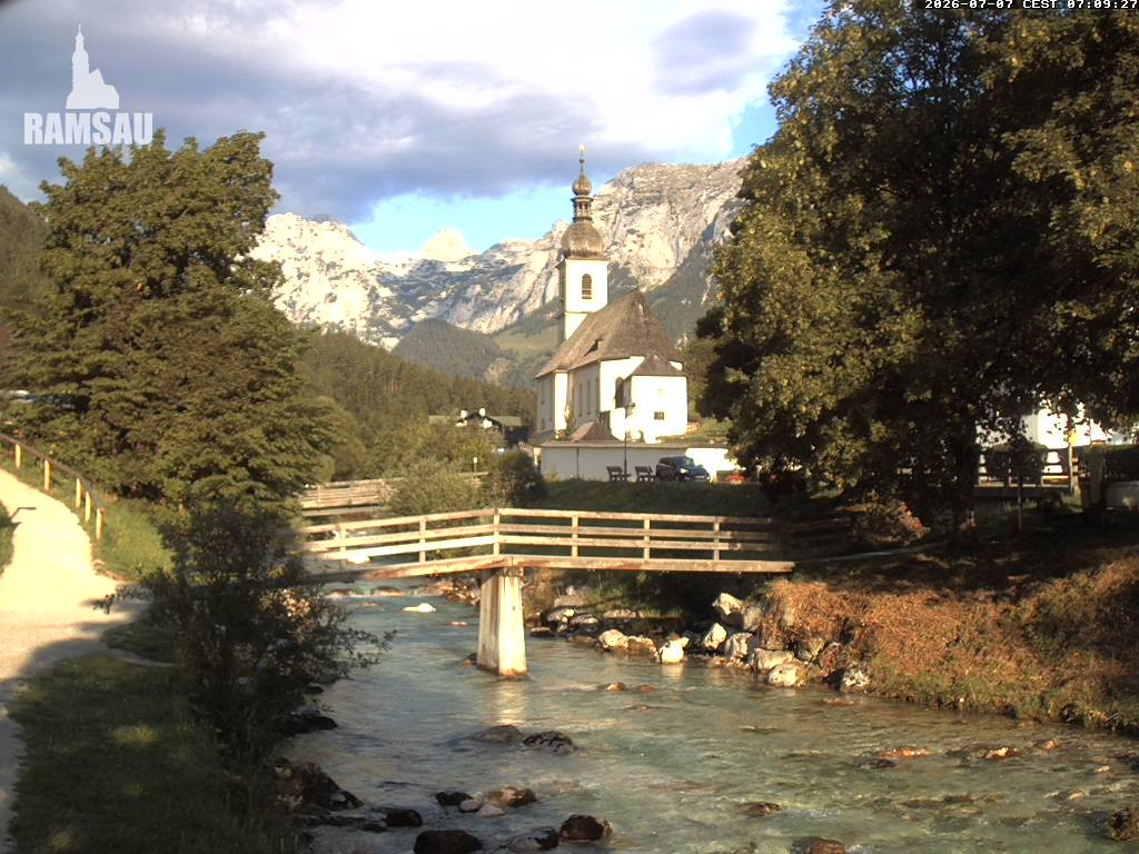 Archived image Webcam Ramsau - Berchtesgaden - St. Sebastian Church