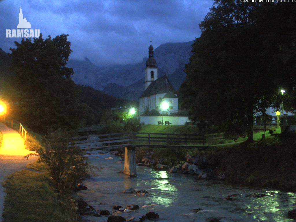 Archiv Foto Webcam Malerwinkel in Ramsau bei Berchtesgaden - Ortskirche St. Sebastian