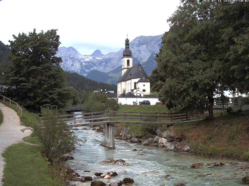 Archived image Webcam Ramsau - Berchtesgaden - St. Sebastian Church