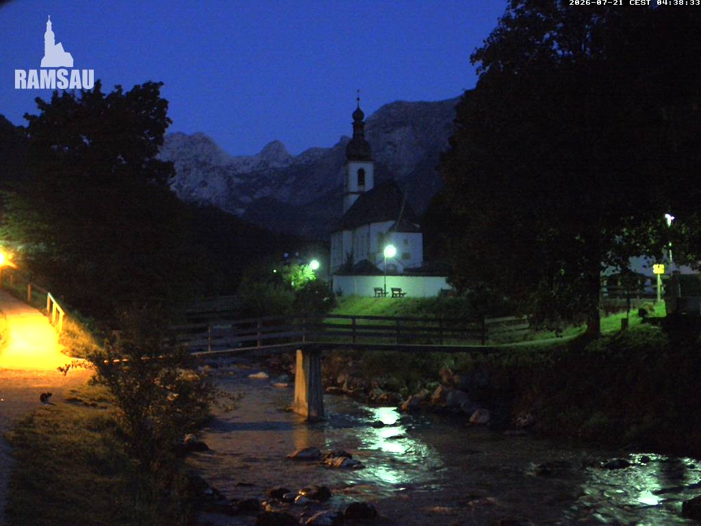 Archiv Foto Webcam Malerwinkel in Ramsau bei Berchtesgaden - Ortskirche St. Sebastian