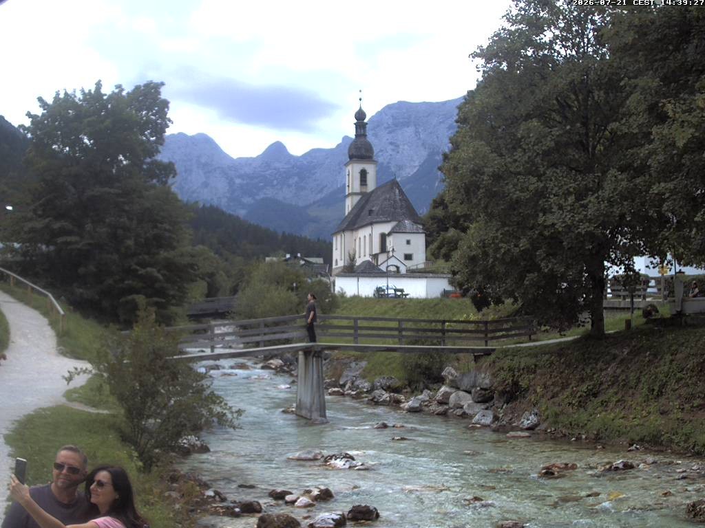 Archiv Foto Webcam Malerwinkel in Ramsau bei Berchtesgaden - Ortskirche St. Sebastian