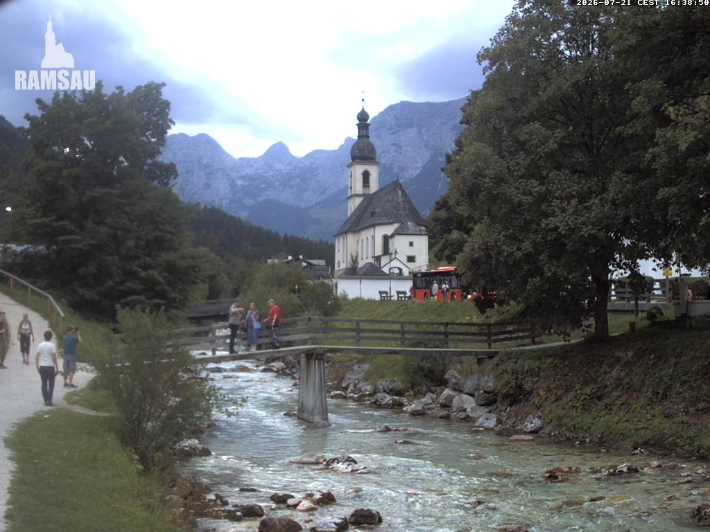 Archiv Foto Webcam Malerwinkel in Ramsau bei Berchtesgaden - Ortskirche St. Sebastian