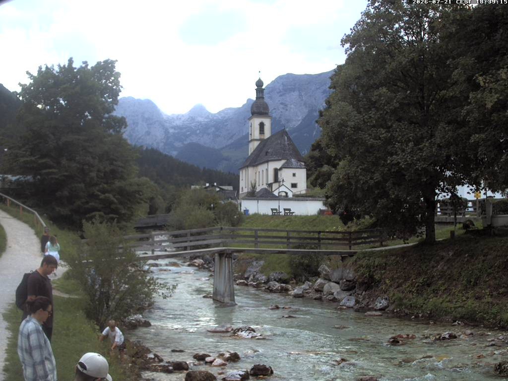 Archiv Foto Webcam Malerwinkel in Ramsau bei Berchtesgaden - Ortskirche St. Sebastian