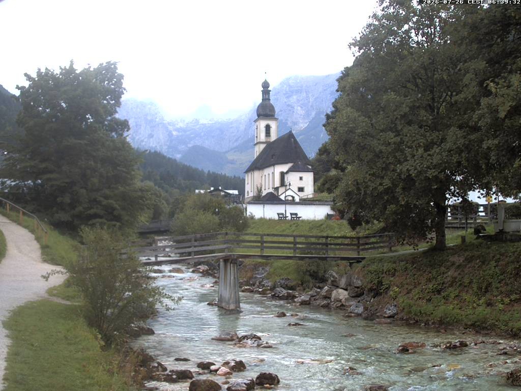Archiv Foto Webcam Malerwinkel in Ramsau bei Berchtesgaden - Ortskirche St. Sebastian