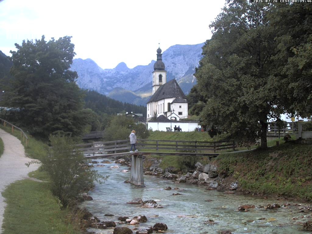 Archiv Foto Webcam Malerwinkel in Ramsau bei Berchtesgaden - Ortskirche St. Sebastian