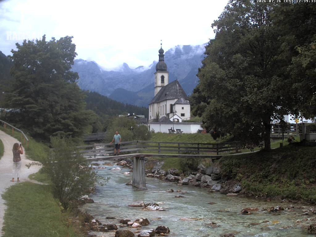 Archiv Foto Webcam Malerwinkel in Ramsau bei Berchtesgaden - Ortskirche St. Sebastian