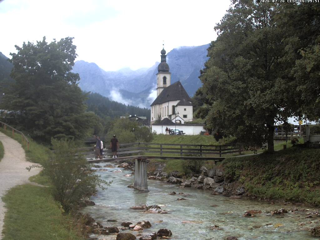 Archiv Foto Webcam Malerwinkel in Ramsau bei Berchtesgaden - Ortskirche St. Sebastian