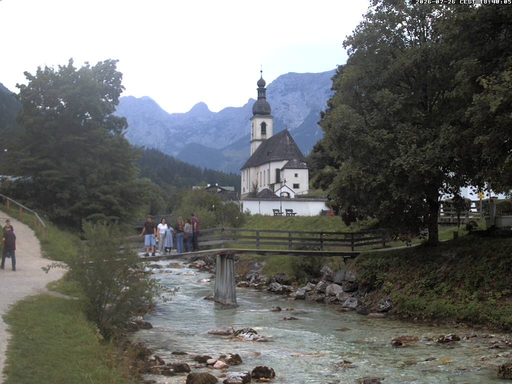 Archiv Foto Webcam Malerwinkel in Ramsau bei Berchtesgaden - Ortskirche St. Sebastian