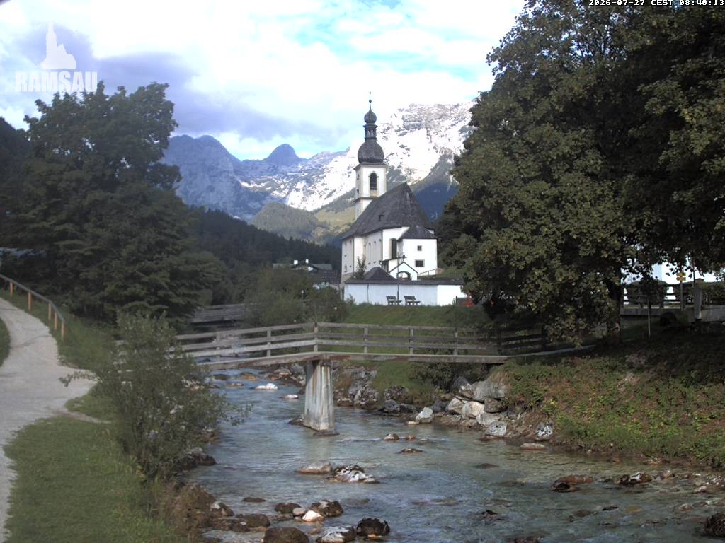 Archived image Webcam Ramsau - Berchtesgaden - St. Sebastian Church